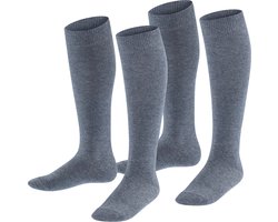 Esprit Foot Logo 2-Pack versterkt slijtvast katoen multipack kniekousen kinderen grijs - maat 23-26