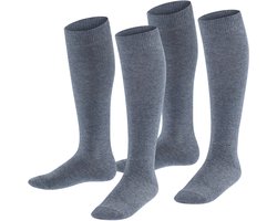 Esprit Foot Logo 2-Pack versterkt slijtvast katoen multipack kniekousen kinderen grijs - maat 31-34