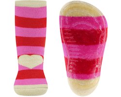 Ewers antislip sokken hartje beige roze