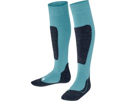 FALKE Active Ski warm dik wol functioneel materiaal skisokken kinderen blauw - maat 31-34