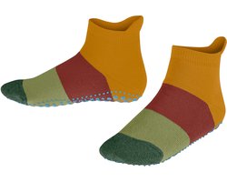FALKE Colour Block Noppen op de zool katoen huissokken kinderen geel - maat 35-38