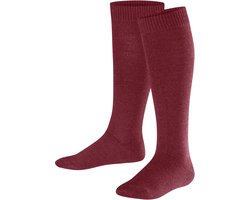 FALKE Comfort Wool lang eenkleurig wol kniekousen kinderen rood - maat 19-22