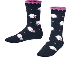 FALKE Cute Sheep gedessineerd katoen viscose sokken kinderen blauw - maat 23-26