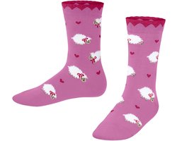 FALKE Cute Sheep gedessineerd katoen viscose sokken kinderen rood - maat 35-38