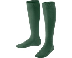 FALKE Family lang eenkleurig katoen kniekousen kinderen groen - maat 19-22
