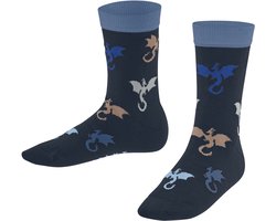 FALKE Flying Dragons gedessineerd katoen sokken kinderen blauw - maat 27-30