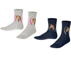 FALKE Horse 2-Pack slijtvast huidvriendelijk katoen multipack sokken kinderen veelkleurig - maat 39-42