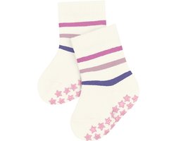 FALKE Multi Stripe Noppen op de zool katoen huissokken baby wit - maat 80-92