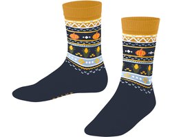FALKE Pumpkin Fair Isle gedessineerd katoen sokken kinderen blauw - maat 31-34