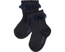 FALKE Romantic Lace eenkleurig katoen sokken baby blauw - maat 50-56