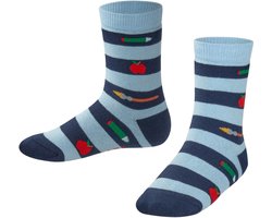 FALKE School Supplies gedessineerd katoen sokken kinderen blauw - maat 35-38