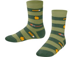FALKE School Supplies gedessineerd katoen sokken kinderen groen - maat 35-38