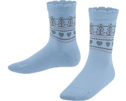 FALKE Shiny Icecrown gedessineerd katoen sokken kinderen blauw - maat 23-26