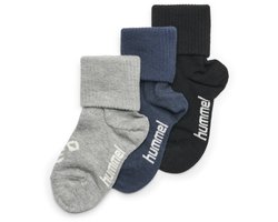 Hummel Kinder Socke Sora 3-Pack Sock Black/Grey Melange/Blue Nights-18-20