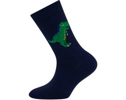 Sokken Ewers Kindermaat - Donkerblauw met T-Rex Dinosaurus Groen-19/22