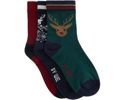 WE Fashion Jongens sokken met kerstprint, 3-pack