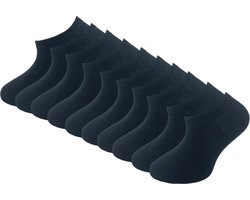 10 paar Kids Sneakersokken - SQOTTON® - Zwart - Maat 19-22