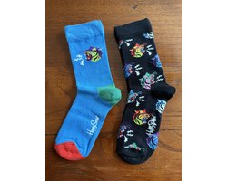 2 paar Happy Socks, kinderen van 4-6 jaar, meerkleurig.