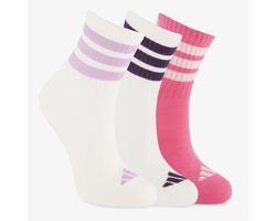 3 paar Adidas Ribbed kids sokken wit roze - Maat 25/27