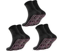 3 paar toermalijn thermische cyclus acupressuur zelfverwarmende lichaamsvormende sokken, voetmassage warmtetherapie sokken (zwart)