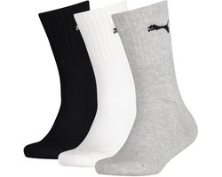 3-pack kinder sport sokken - Hoge katoenen sokken voor jongens en meisjes - 34 - Wit