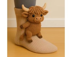 3 stuks（stier） warme wintervloersokken voor volwassenen, 3D gebreide dierensokken, schattige nieuwe dierenvloersokken, schattige handgehaakte gebreide sokken, ademend anti-zweetontwerp