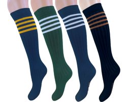 4 paar Kinder Kniekousen - Rib - Retro - Maat 23-26