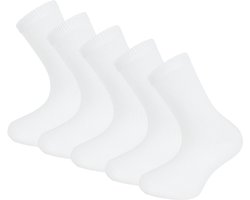 5 paar Kindersokken - Katoen - Jongens & Meisjes - SQOTTON® - Wit Maat 23-26