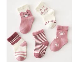 5 paar New born Baby sokken - Set babysokjes - 0-6 maanden - Multipack - Kraamcadeau voor Jongen of Meisje - Babyshower Cadeau - Kraammand