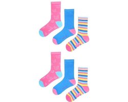 6 Paar Kindersokken - Meisjes - Dames - Multipack - Maat 35-38