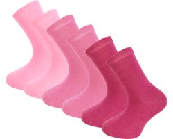 6 paar Meisjessokken - Katoen - SQOTTON® - Roze-Mix - Maat 27-30
