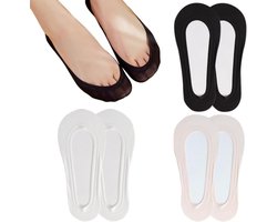 Allecto- Enkelsokken - Dames en heren - Antislip siliconen - Ballerina sneakersokken - Ademend - Onzichtbaar - Geschikt voor maat 36-39 - Halve sokken 3-pack