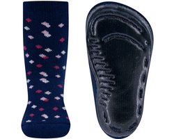 Antislipsokken Ewers - Donkerblauw met Stippen Design Creme & Roze & Fuchsia - Siliconenzool-35/38