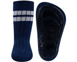 Antislipsokken ribstof Blauw met witte streep - 21/22