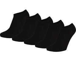 Apollo basic sneaker sokken zwart 5-pack maat 31-34