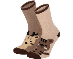 Apollo - Huissokken - Antislip - Dieren - Grijs - Maat 23/26