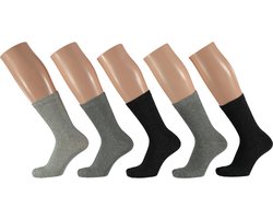 Apollo - katoenen kindersokken basic - 5-Pak - Grijs - Maat 35/38 - Kindersokken jongens - Kindersokken meisjes - Kindersokken