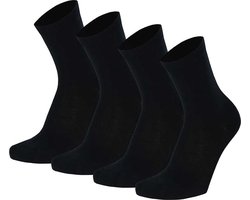 Apollo - Kindersokken basic - Bio Katoen - Navy Blauw - 4 Pak - Maat 27/30 - Kindersokken meisjes - Kindersokken jongens multipack