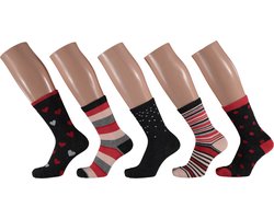 Apollo - Kindersokken - Grijs/Rood - Maat 31/34 - Kindersokken jongens - Sokken jongens - Sokken kind - Kindersokken maat 31 34 - Sokken jongens multipack