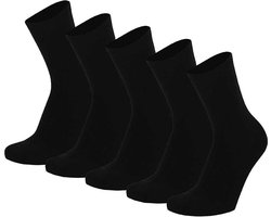 Apollo kindersokken Naadloos Zwart 5-pack. Maat 23-26