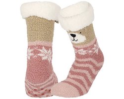 Apollo - Meiden - Fleece - Antislip - Huissokken - Beer - Maat 20/24