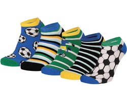 Apollo - Sneakersokken Jongens - Sportdessin - 10-Pak - Maat 23/26 - Kindersokken multipack - Enkelsokken jongens - Kindersokken jongens