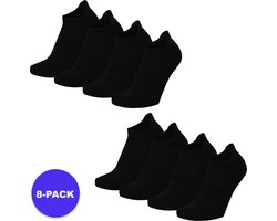 Apollo (Sports) - Bamboe Sneakersokken Kids - Zwart - Maat 31/34 - 8-Pack - Voordeelpakket