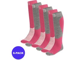 Apollo (Sports) - Skisokken kind - Unisex - Multi Roze - 35/38 - 6-Pack - Voordeelpakket