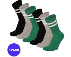 Apollo (Sports) - Sportsokken kinderen - Multi Groen - Maat 35/38 - 6-Pack - Voordeelpakket