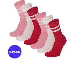 Apollo (Sports) - Sportsokken kinderen - Multi Roze - Maat 39/42 - 6-Pack - Voordeelpakket