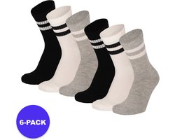 Apollo (Sports) - Sportsokken kinderen - Multi Zwart - Maat 39/42 - 6-Pack - Voordeelpakket