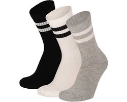 Apollo - Sportsokken kinderen - Multi Zwart - 3-Pak - 27/30 - Kindersokken - Kindersokken jongens - Kindersokken meisjes - Sokken jongens - Apollo