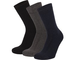 Apollo - Thermosokken kinderen - Blauw/Grijs/Zwart - Maat 27/30 - Wintersokken kind - warme sokken kinderen - Warme sokken kinderen