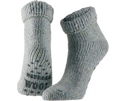 Apollo - wollen kinder huissokken - Licht Blauw - Maat 31/34 - Huissokken kinderen - Slofsokken kinderen - Anti slip sokken